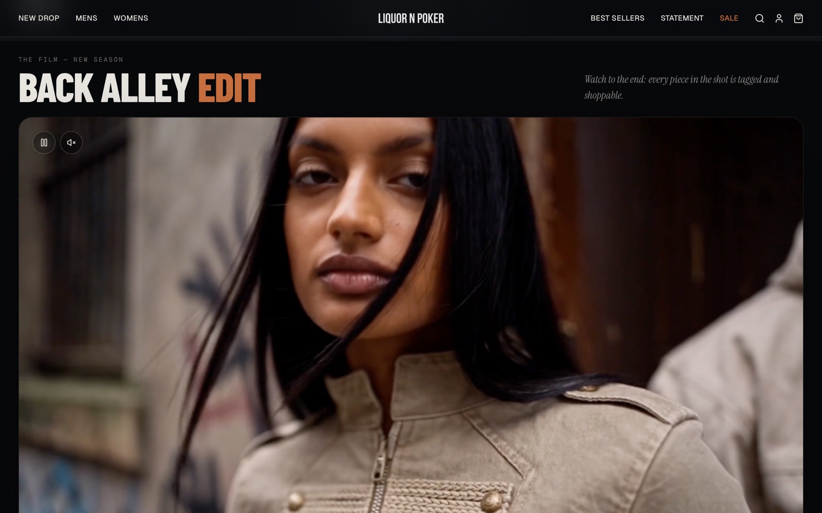 The Back Alley Edit lookbook film playing full width